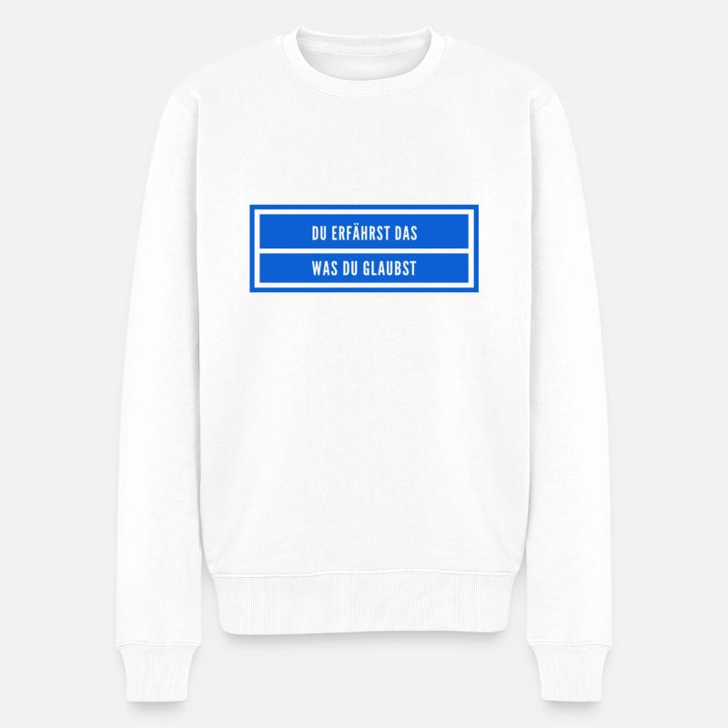 achte auf deinen Glauben - Männer Premium Bio Pullover - Weiß