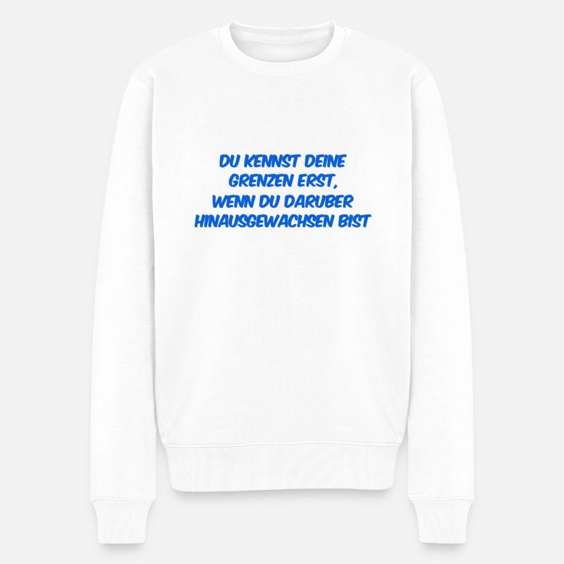 kenne deine Grenzen - Männer Premium Bio Pullover - Weiß