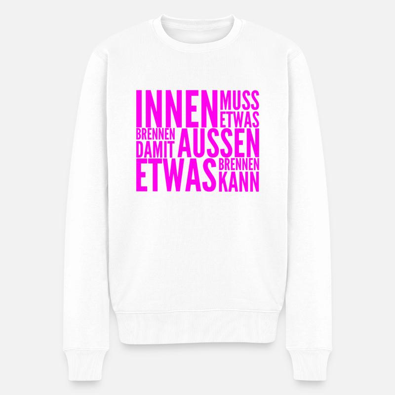 in mir brennt es - Männer Premium Bio Pullover - Weiß