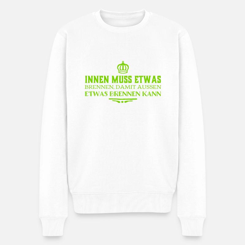 ich inspiriere andere - Männer Premium Bio Pullover - Weiß