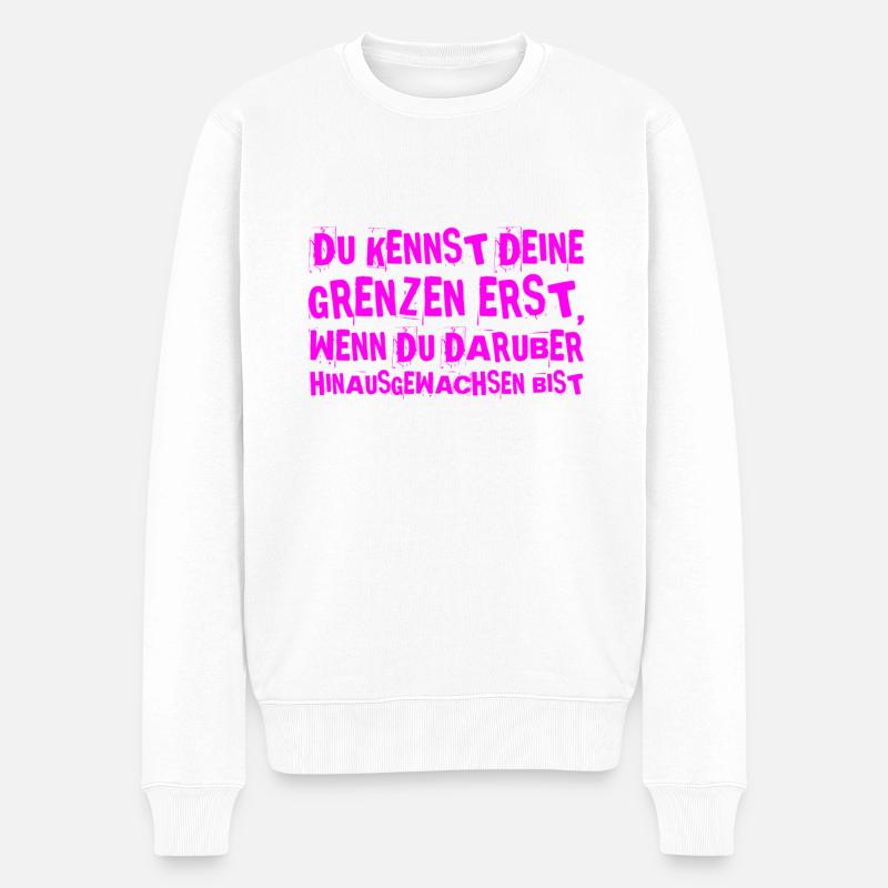 entwickel dich - Männer Premium Bio Pullover - Weiß