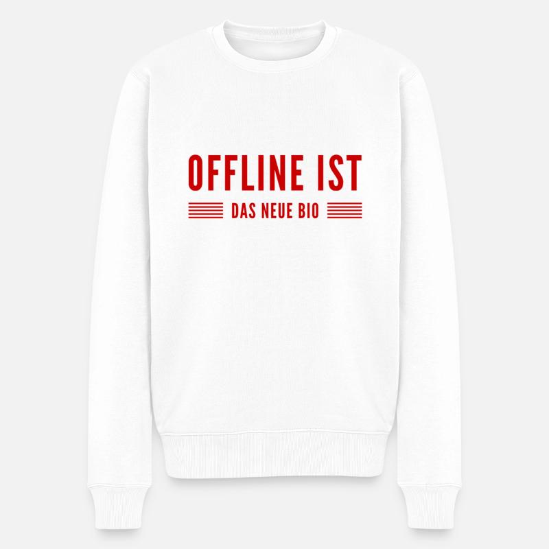 offline ist toll - Männer Premium Bio Pullover - Weiß