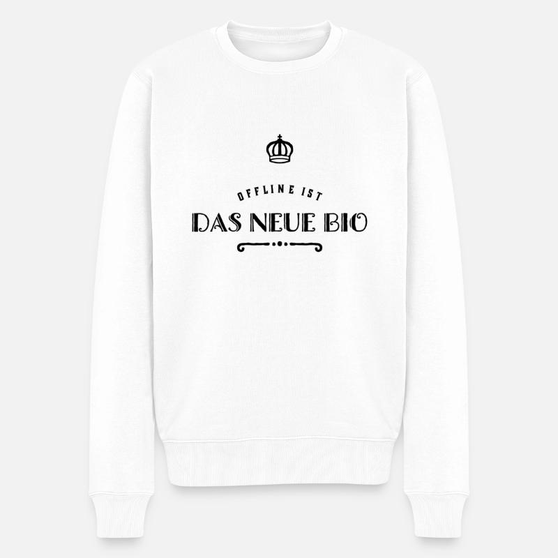 offline ist das neue Bio - Männer Premium Bio Pullover - Weiß