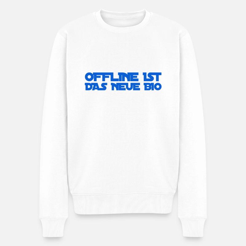 offline geht immer - Männer Premium Bio Pullover - Weiß