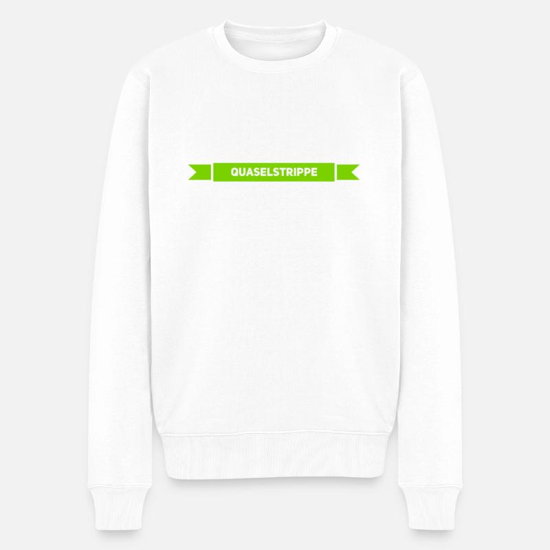 so sieht eine Quaselstrippe aus - Männer Premium Bio Pullover - Weiß