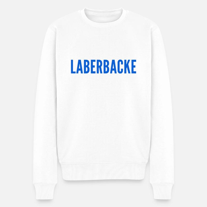 eine Laberbacke - Männer Premium Bio Pullover - Weiß
