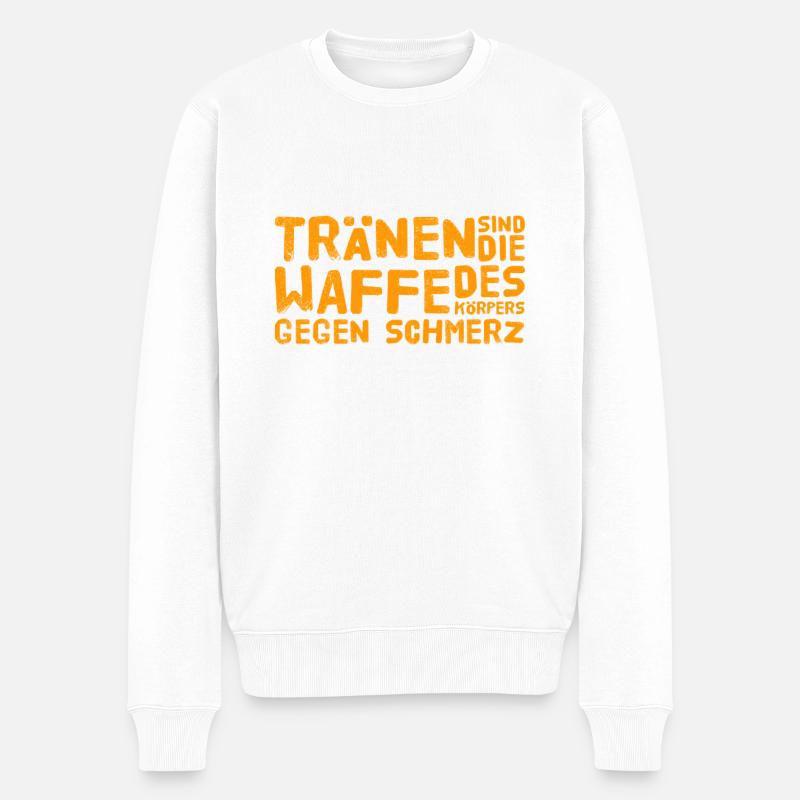 Tränen können hilfreich sein - Männer Premium Bio Pullover - Weiß
