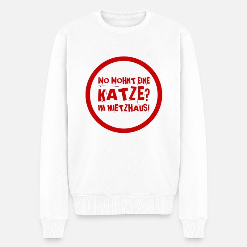 Mietzhaus - Männer Premium Bio Pullover - Weiß