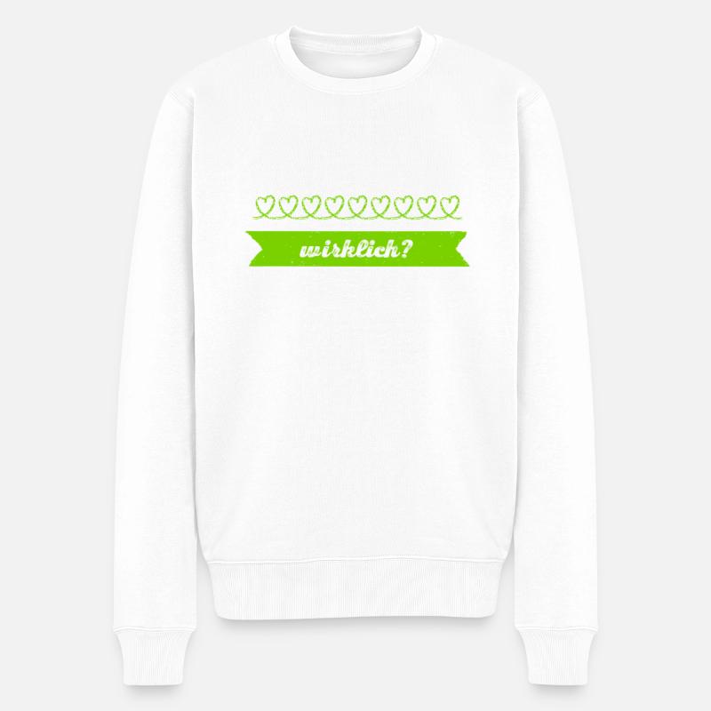 wirklich? - Männer Premium Bio Pullover - Weiß