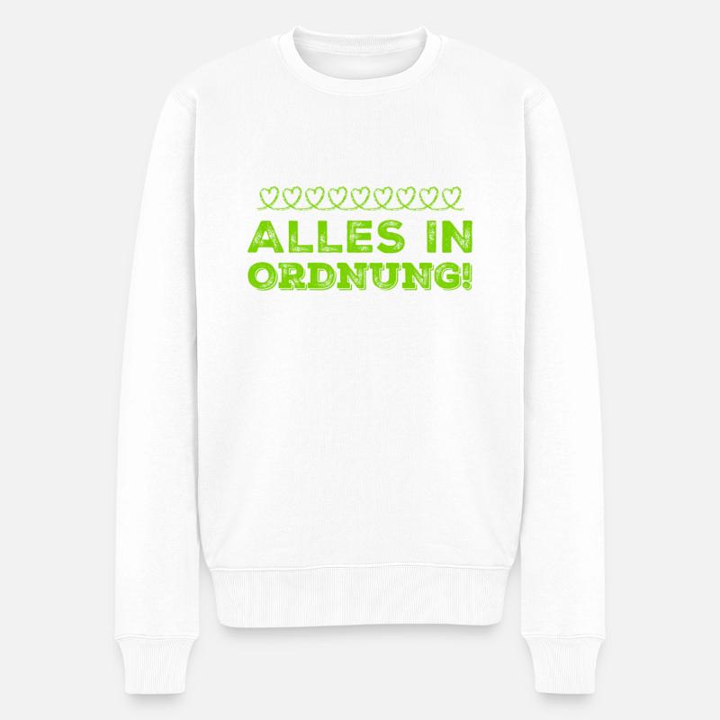 mir geht es gut - Männer Premium Bio Pullover - Weiß