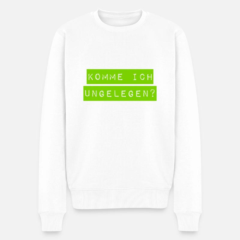komme ich ungelegen? - Männer Premium Bio Pullover - Weiß