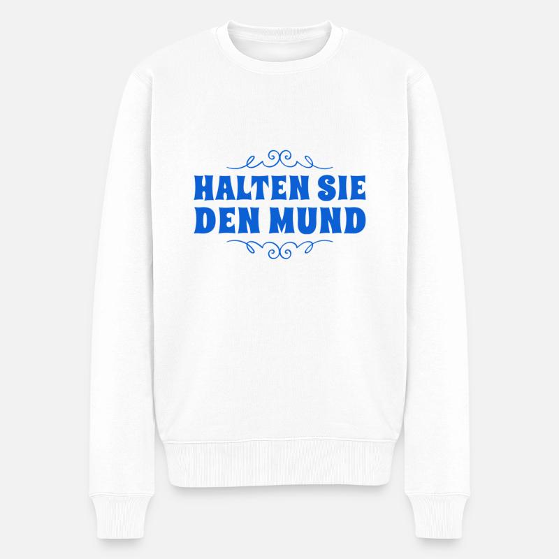 seien sie ruhig - Männer Premium Bio Pullover - Weiß