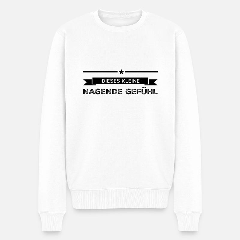 nagendes Gefühl - Männer Premium Bio Pullover - Weiß