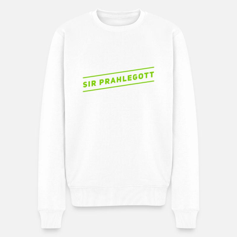 Sir Prahlegott - Männer Premium Bio Pullover - Weiß