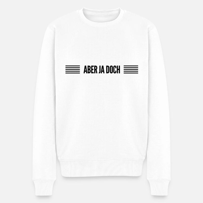 ja - Männer Premium Bio Pullover - Weiß