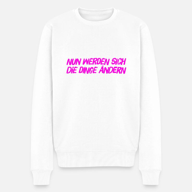 es wird sich was verändern - Männer Premium Bio Pullover - Weiß
