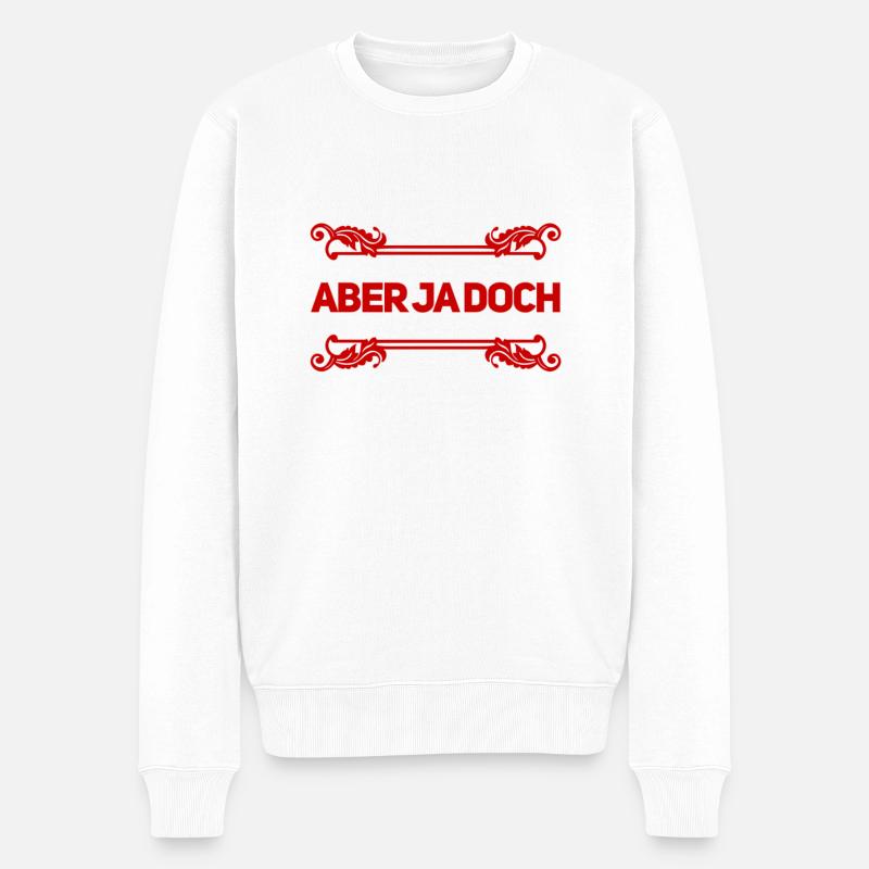 ja doch - Männer Premium Bio Pullover - Weiß