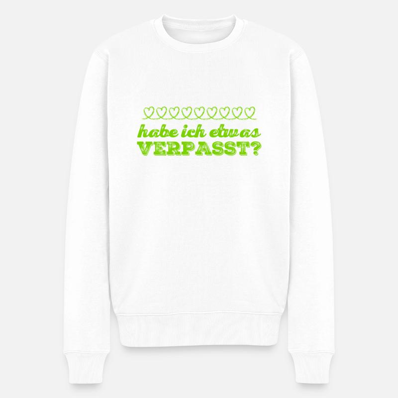 ich bin unpünktlich - Männer Premium Bio Pullover - Weiß