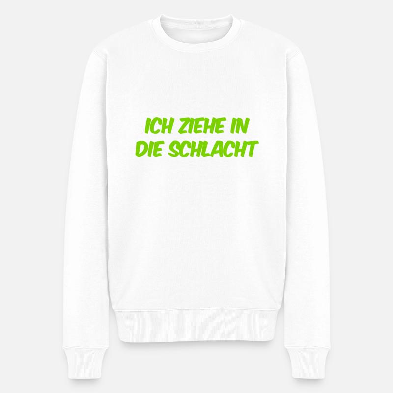 ich bin Kampfbereit - Männer Premium Bio Pullover - Weiß