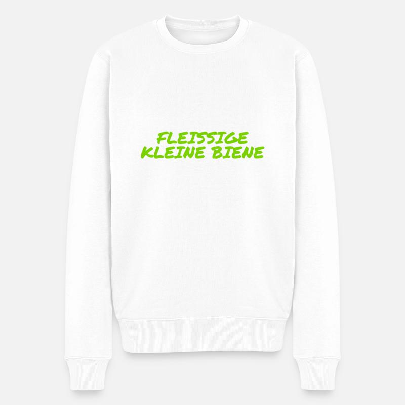 ich arbeite gern - Männer Premium Bio Pullover - Weiß