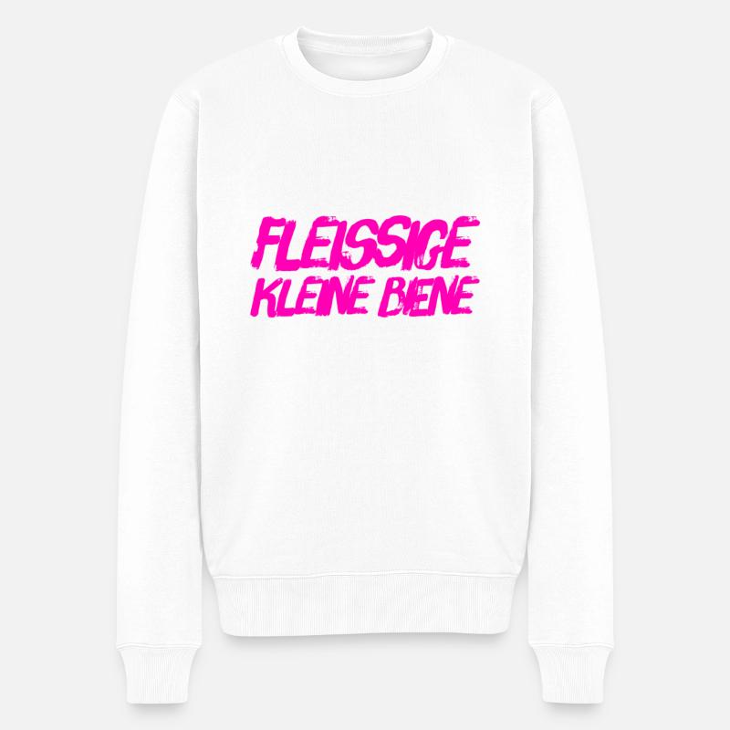 ich bin fleißig - Männer Premium Bio Pullover - Weiß