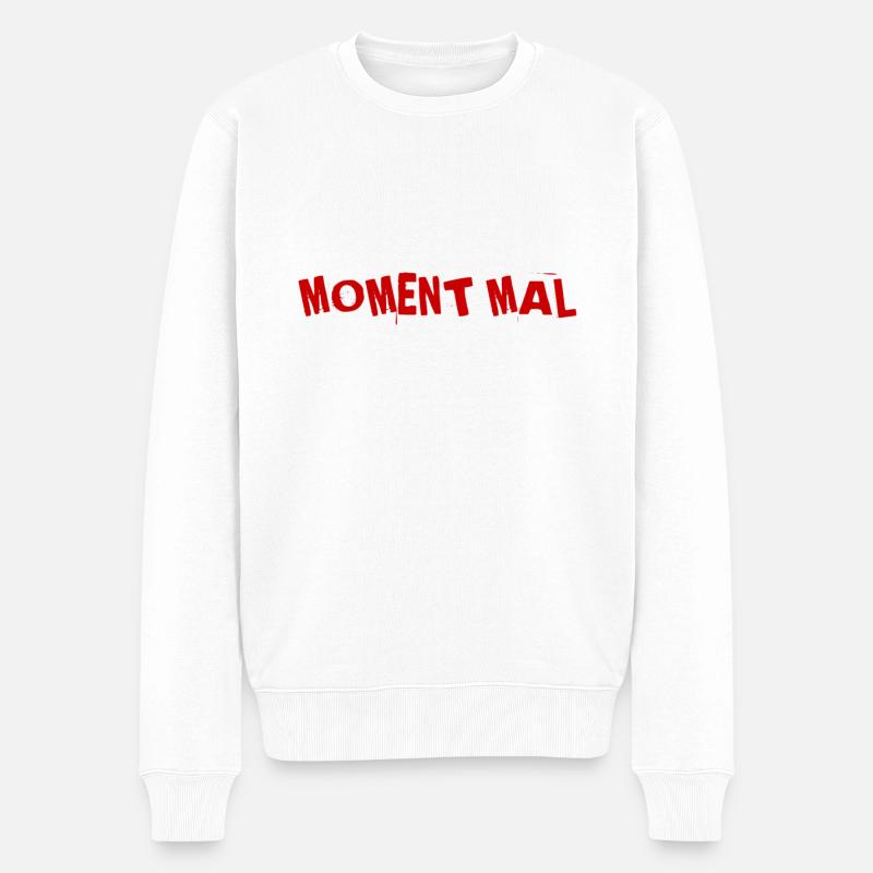 einen Moment - Männer Premium Bio Pullover - Weiß
