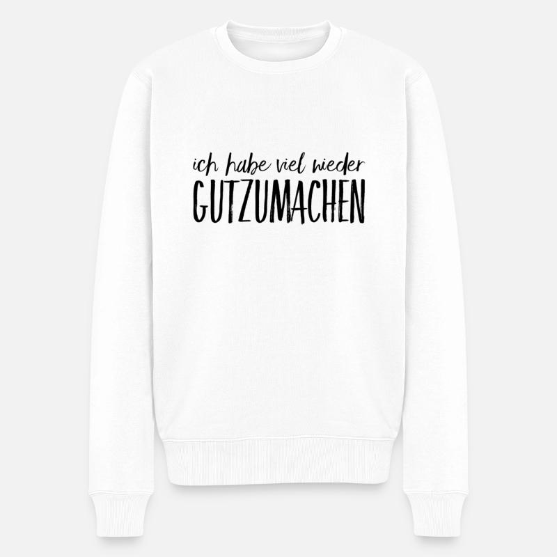 ich will es wiedergutmachen - Männer Premium Bio Pullover - Weiß