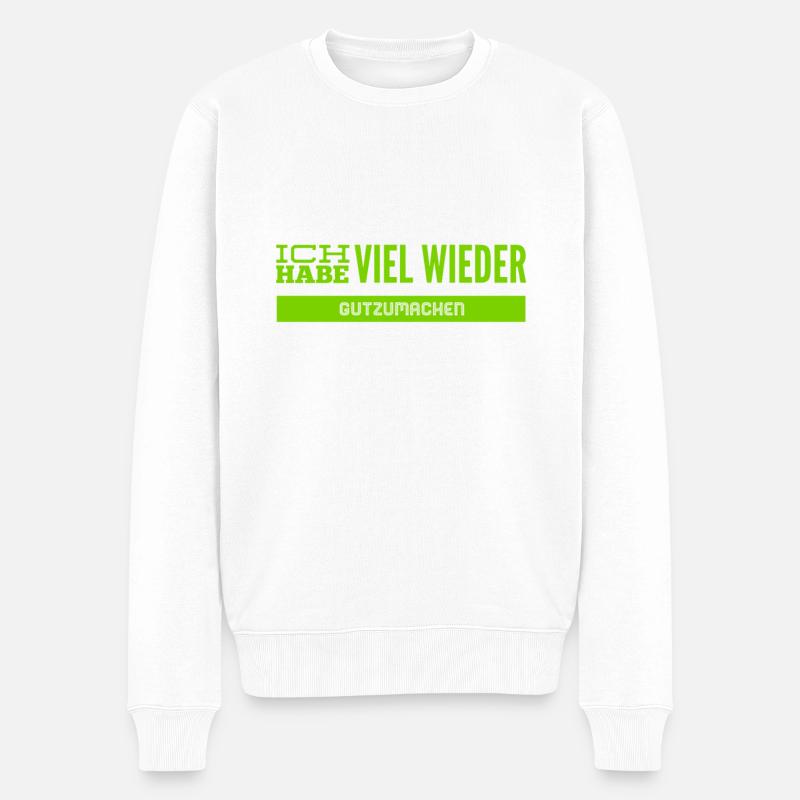 ich bin schuldig - Männer Premium Bio Pullover - Weiß