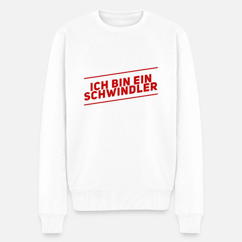 ich schwindele gern - Männer Premium Bio Pullover - Weiß