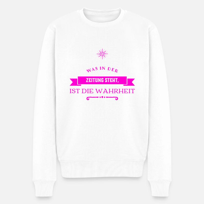 ich mag Zeitungen - Männer Premium Bio Pullover - Weiß