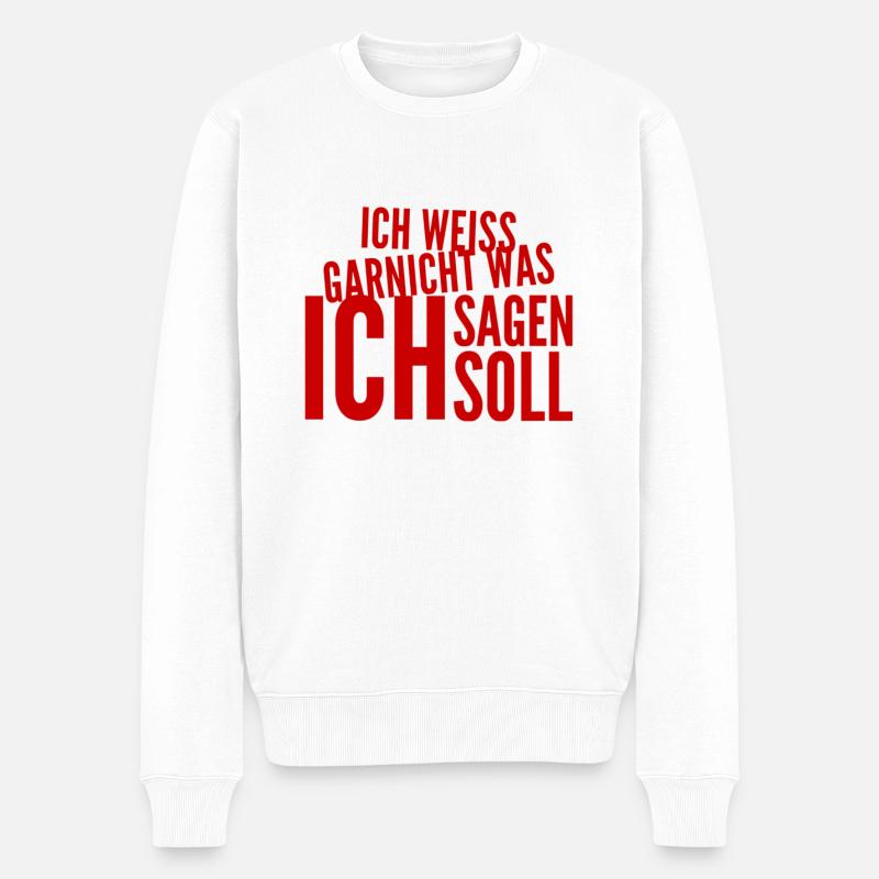 sprachlos - Männer Premium Bio Pullover - Weiß