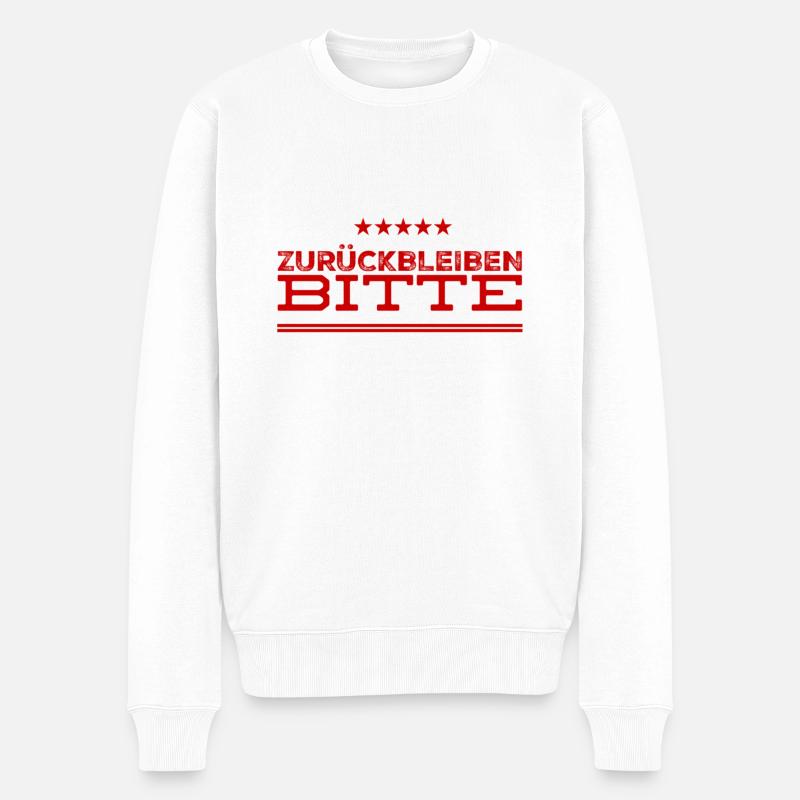 bitte zurückbleiben - Männer Premium Bio Pullover - Weiß