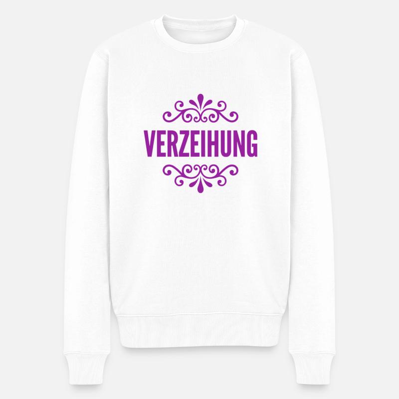 ich bitte um Verzeihung - Männer Premium Bio Pullover - Weiß