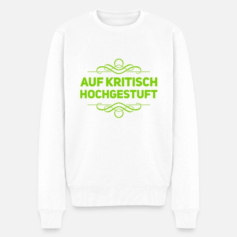 auf kritisch hochgestuft - Männer Premium Bio Pullover - Weiß