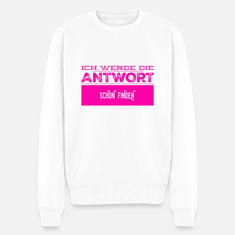 das Finden einer Antwort - Männer Premium Bio Pullover - Weiß