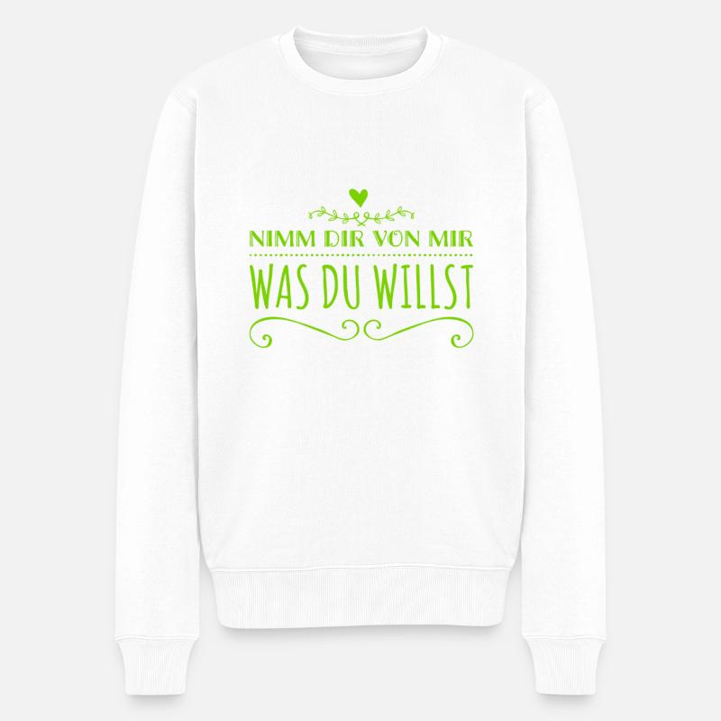 ich gebe alles - Männer Premium Bio Pullover - Weiß
