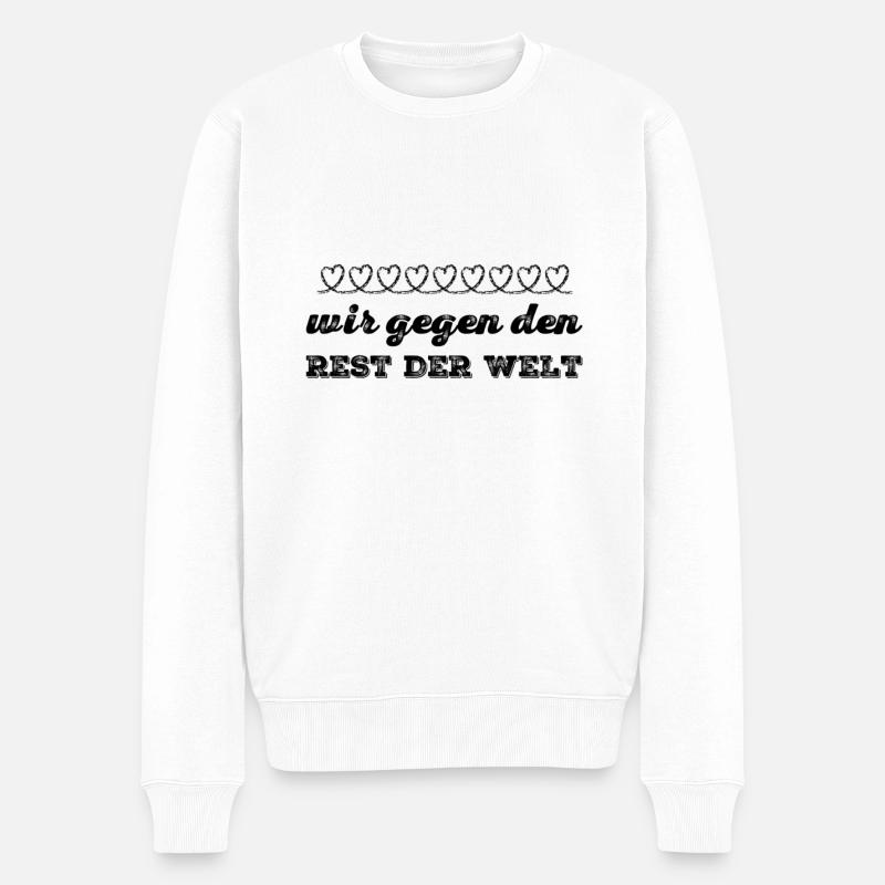 wir halten zusammen - Männer Premium Bio Pullover - Weiß