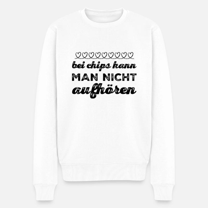Chips gehen immer - Männer Premium Bio Pullover - Weiß