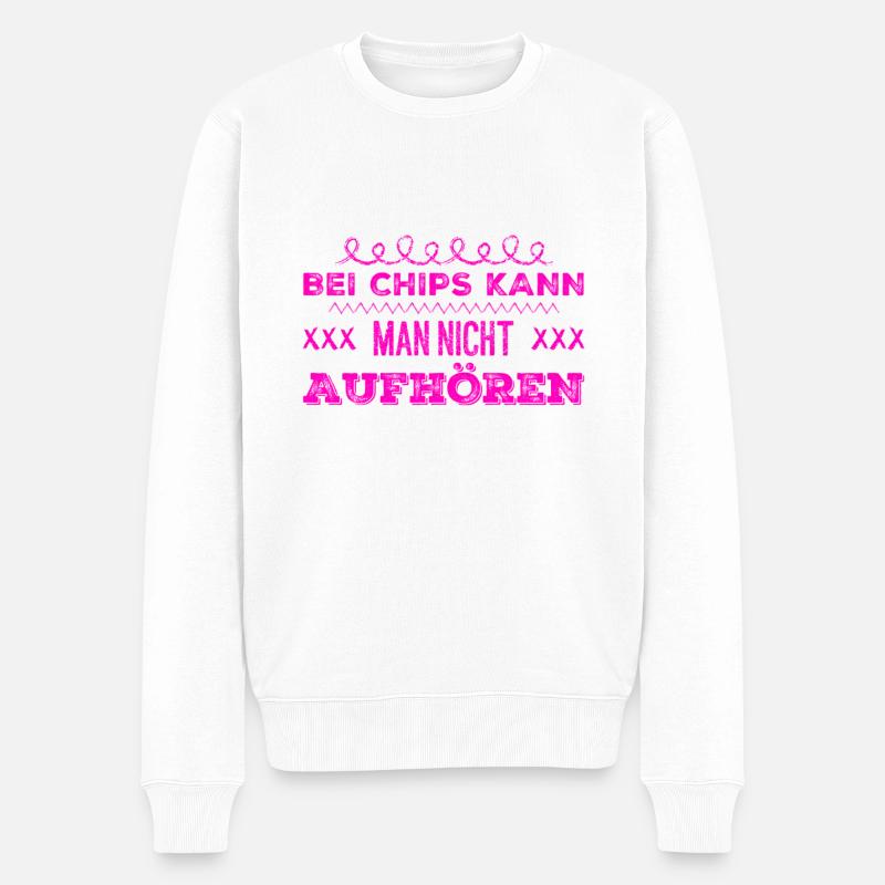 Chips müssen sein - Männer Premium Bio Pullover - Weiß