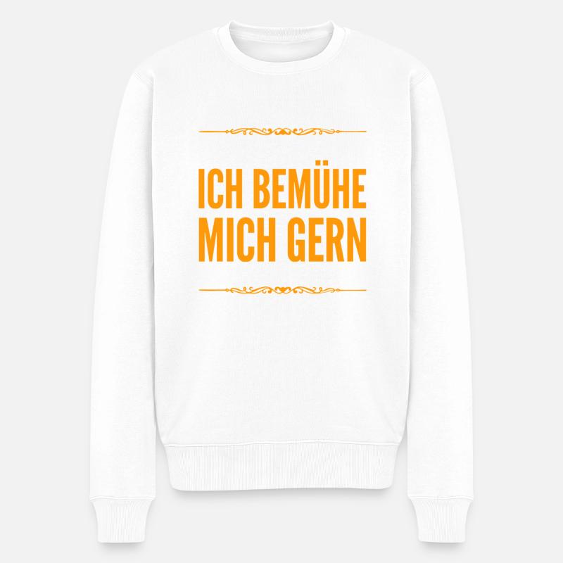 das mache ich sehr gerne - Männer Premium Bio Pullover - Weiß
