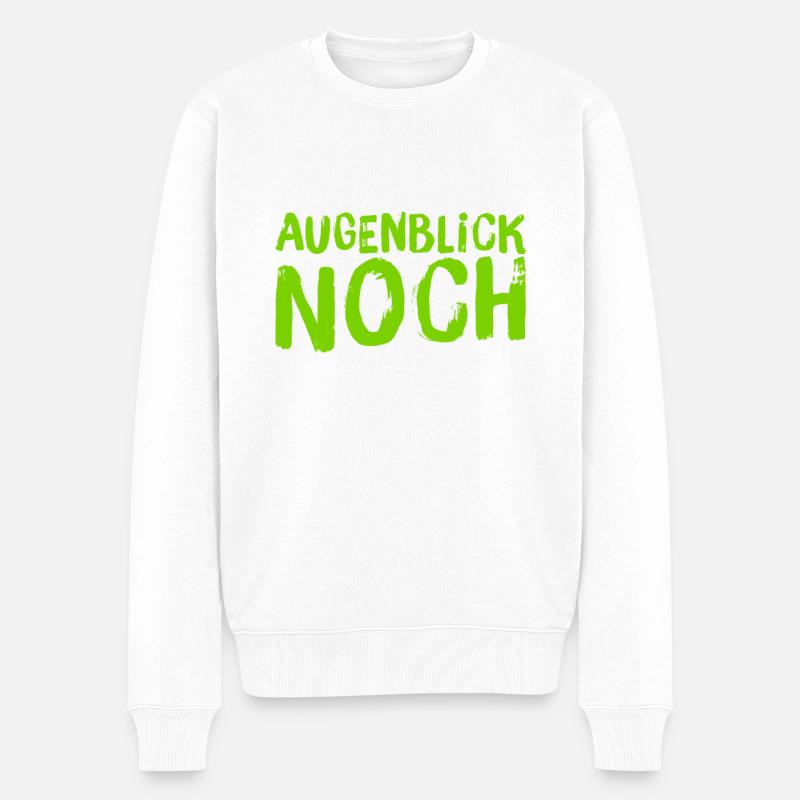 warte kurz - Männer Premium Bio Pullover - Weiß