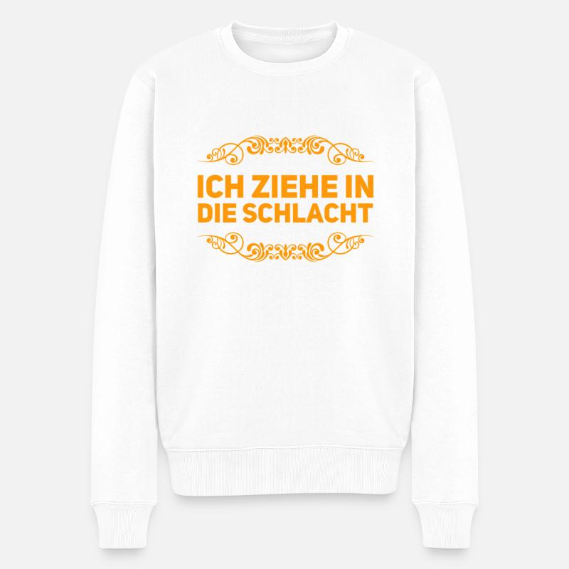 bereit für den Kampf - Männer Premium Bio Pullover - Weiß