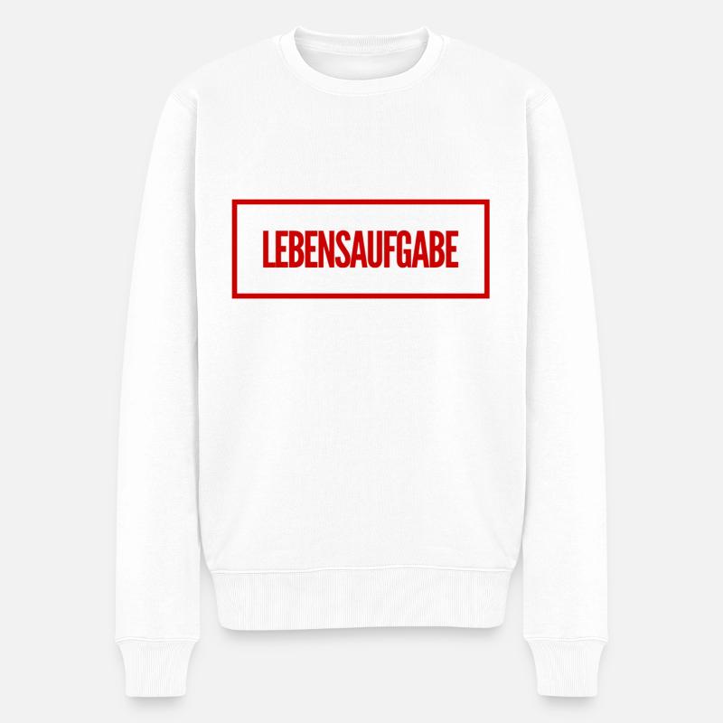 Aufgabe im Leben - Männer Premium Bio Pullover - Weiß