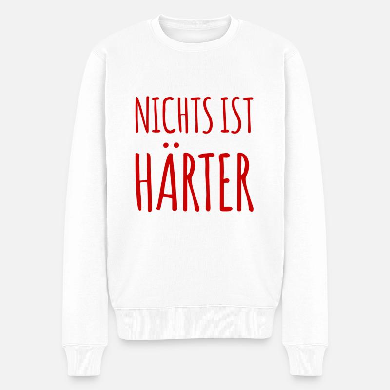 zu hart für diese Welt - Männer Premium Bio Pullover - Weiß