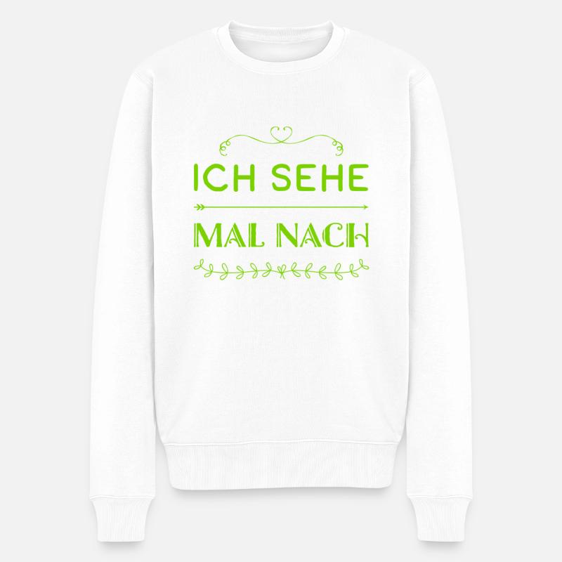 ich werfe einen Blick drauf - Männer Premium Bio Pullover - Weiß