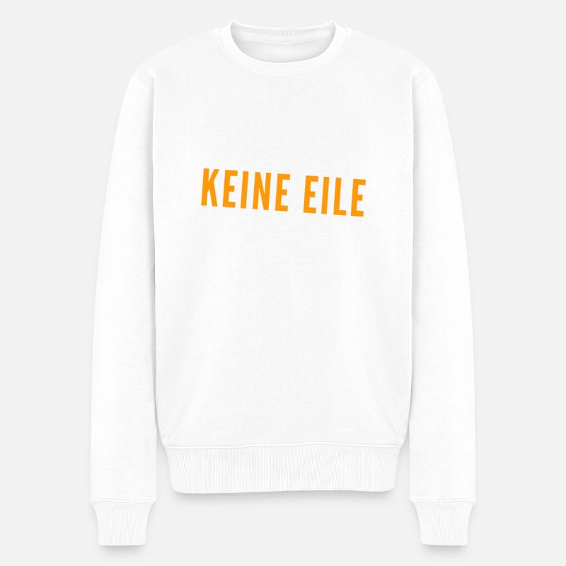 keine Eile - Männer Premium Bio Pullover - Weiß