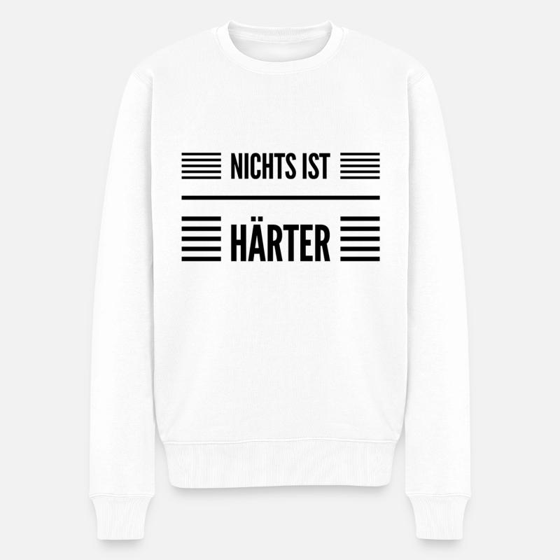 was könnte härter sein - Männer Premium Bio Pullover - Weiß