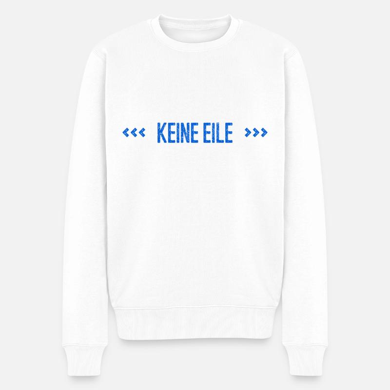 ganz in Ruhe - Männer Premium Bio Pullover - Weiß