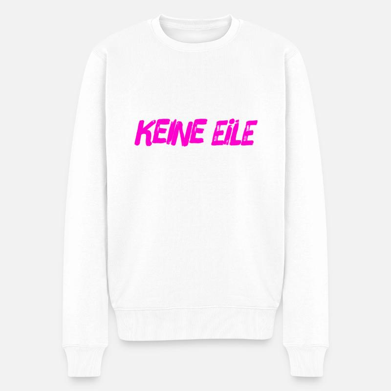 ich will keinen Stress - Männer Premium Bio Pullover - Weiß