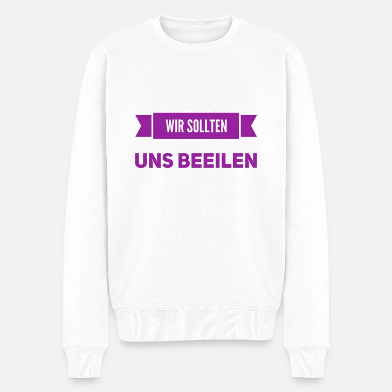 ich mache schnell - Männer Premium Bio Pullover - Weiß